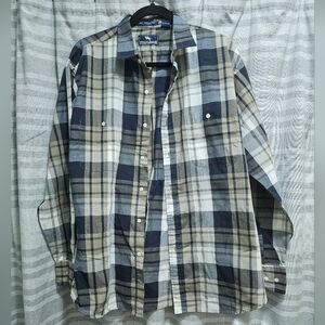 VTG Steeplechase Shirt Large - Multicolor Plaid - Men's Button-Down Long Sleeve